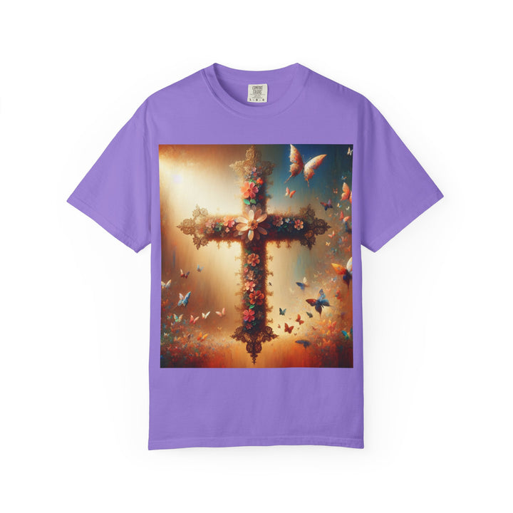 Faith-Inspired Floral Cross T-Shirt, Inspirational Tee, Religious Gift, Christian Apparel, Casual Wear, Everyday T-Shirt