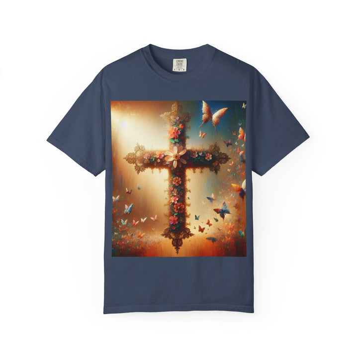 Faith-Inspired Floral Cross T-Shirt, Inspirational Tee, Religious Gift, Christian Apparel, Casual Wear, Everyday T-Shirt