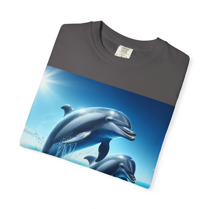 Ocean Jumping Dolphins T-Shirt - Unisex Garment-Dyed Tee