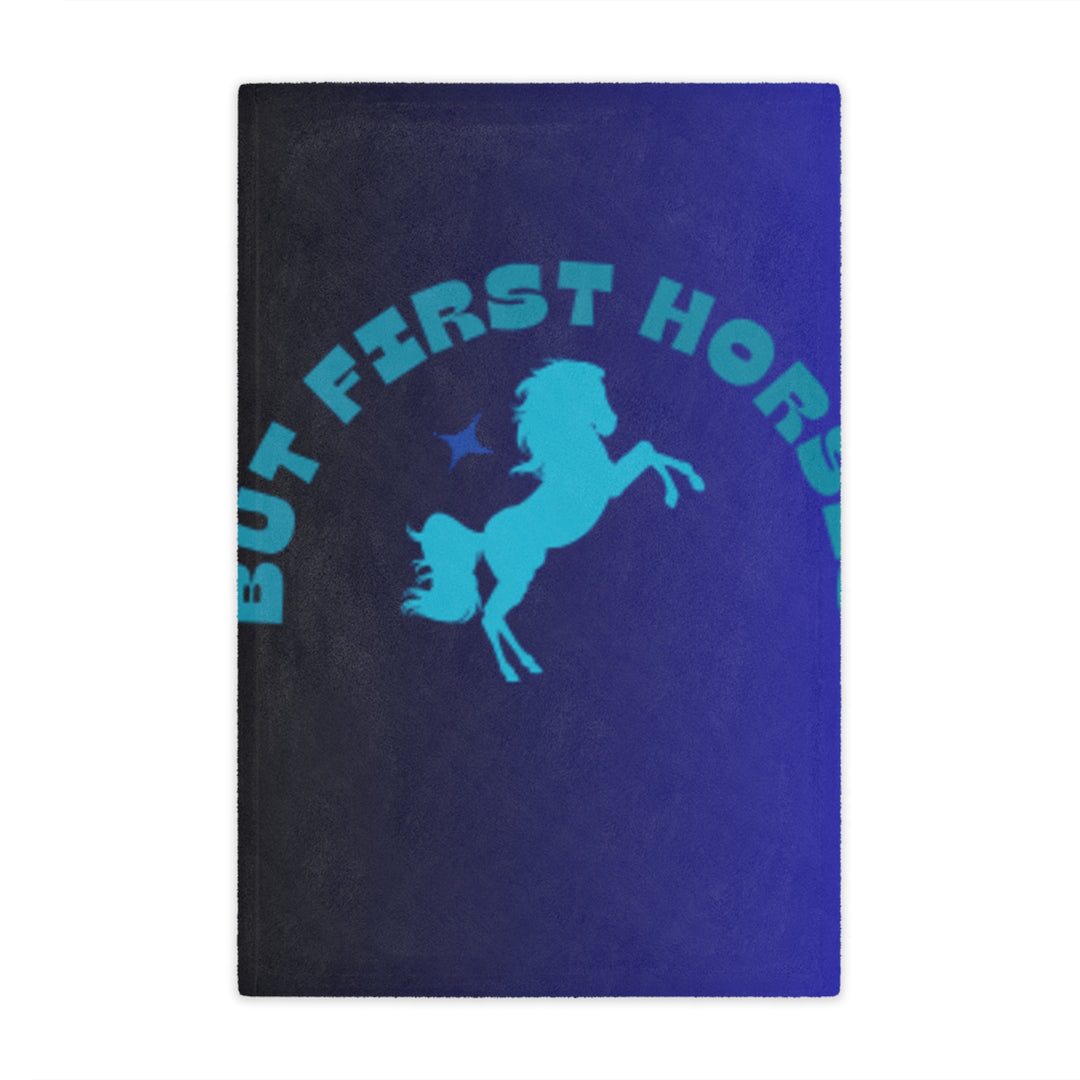 But First Horses Minky Blanket – Cozy horse Throw for Horse Lovers