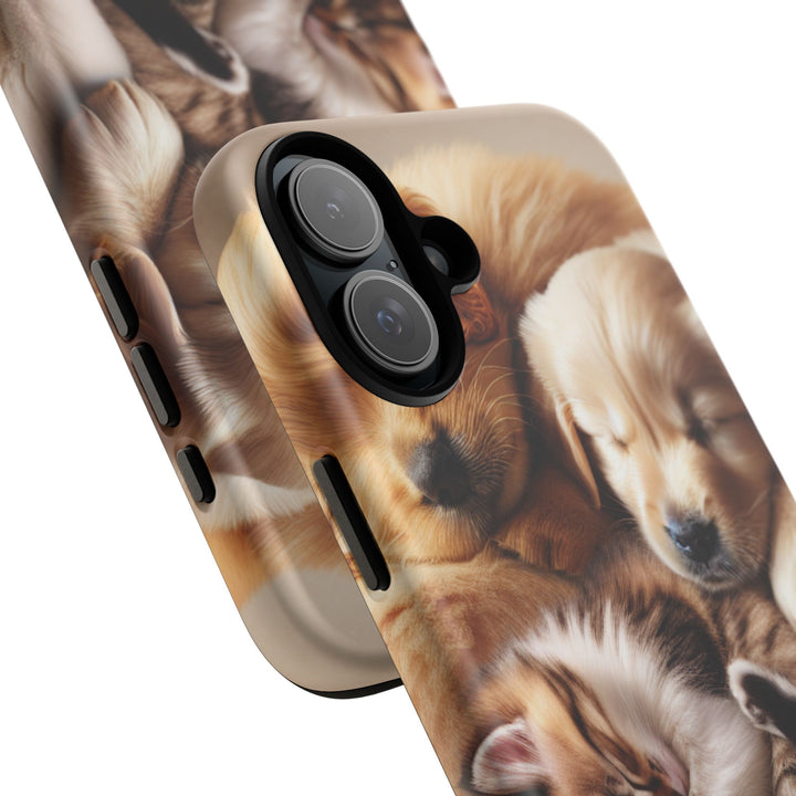 Cute Pets Phone Case - Adorable Puppy and Kitten Design, Animal Lover Gift