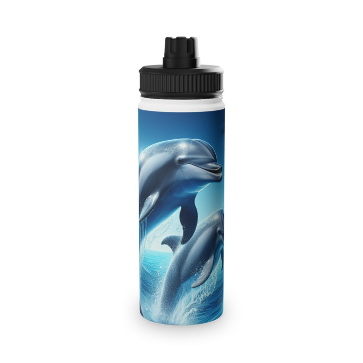 Dolphin Splash Stainless Steel Water Bottle, Perfect for Athletes, Ocean Lovers, Eco-Friendly Gift, Summer Adventure, Hydration on-the-go
