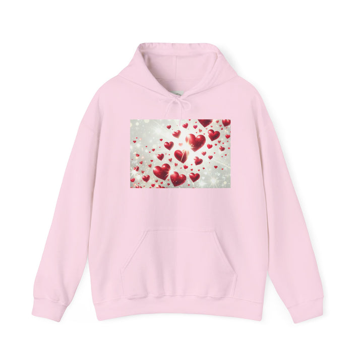 Love Hearts Unisex Hoodie, Cozy Valentine's Day Sweatshirt, Warm Gift for Him/Her, Cute Snug Pullover for Couples, Romantic Apparel