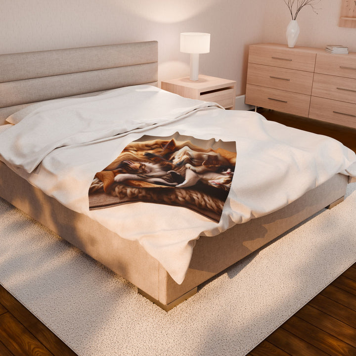 Cozy Pet-Themed Velveteen Plush Blanket - Perfect for Animal Lovers
