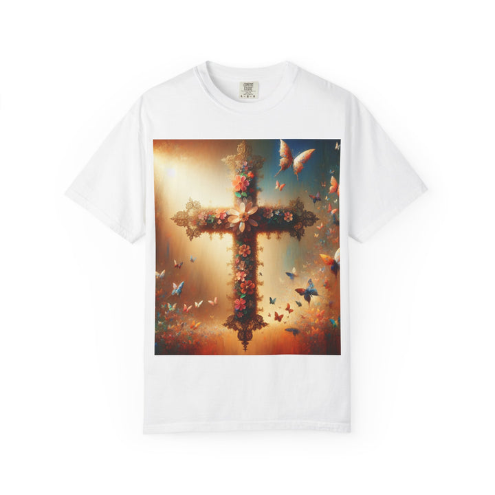 Faith-Inspired Floral Cross T-Shirt, Inspirational Tee, Religious Gift, Christian Apparel, Casual Wear, Everyday T-Shirt