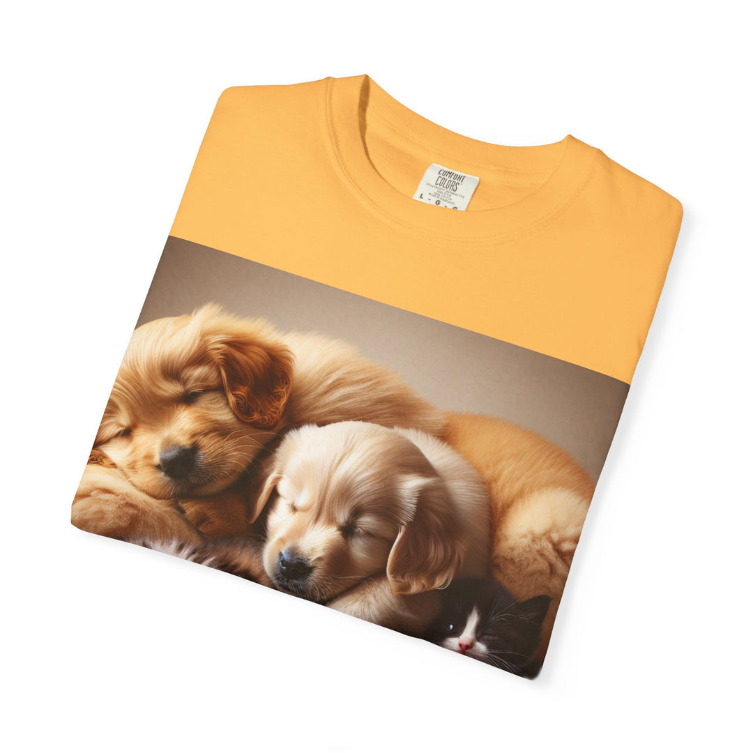 Cute Pets Snuggle Unisex Garment-Dyed T-shirt