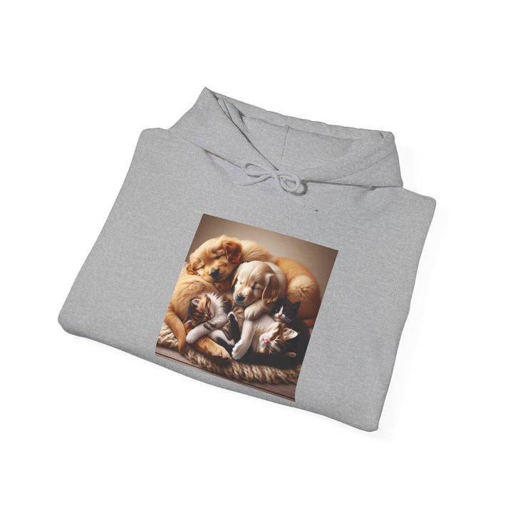 Cozy Pet Pals Hooded Sweatshirt - Animal Lover Gift, Cute Hoodie, Dog Cat Sweatshirt, Casual Wear, Cozy Gift