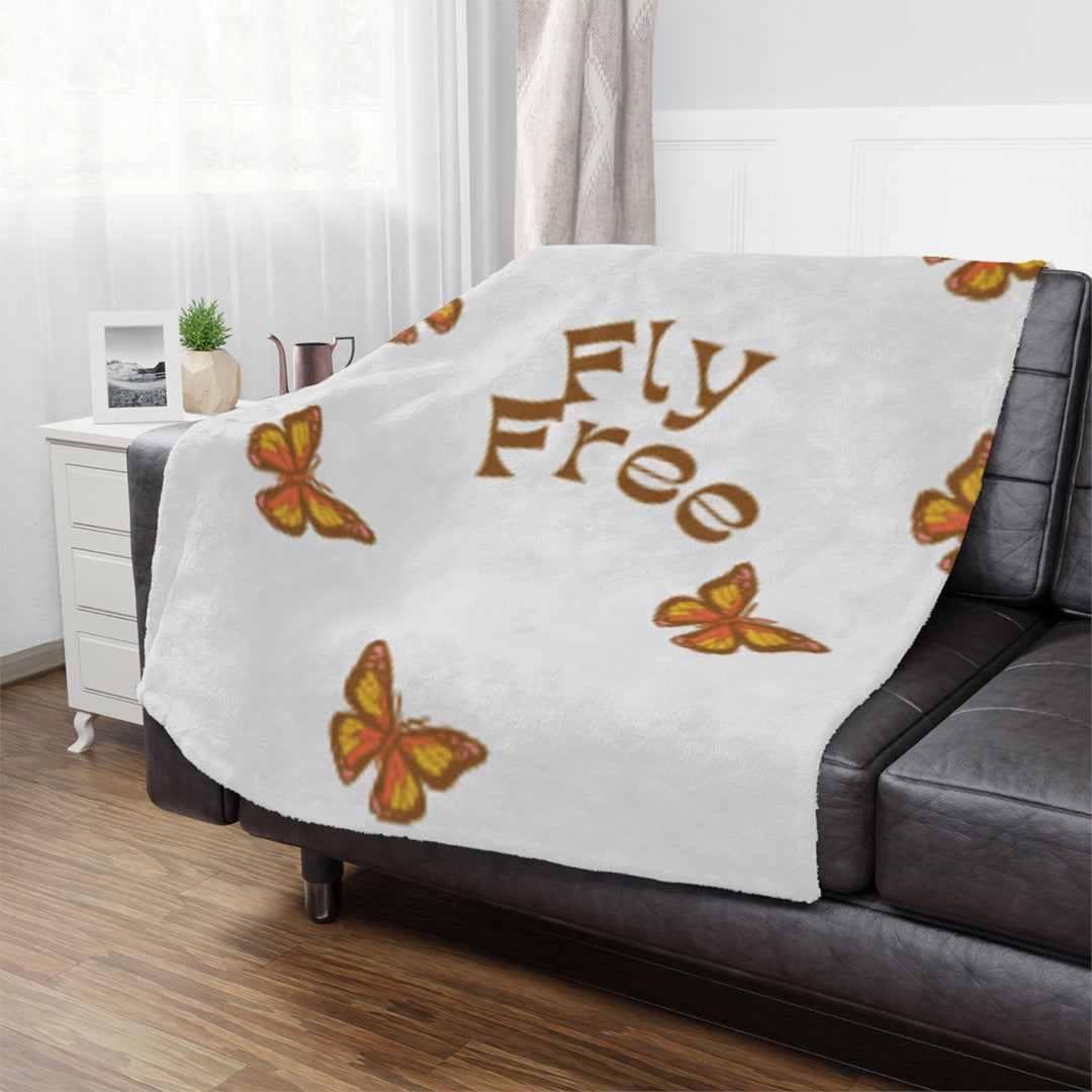 Fly Free Minky Blanket with Butterfly Design - Cozy Throw for Home Decor