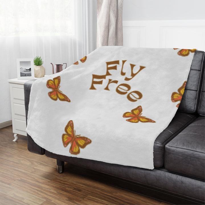 Fly Free Minky Blanket with Butterfly Design - Cozy Throw for Home Decor