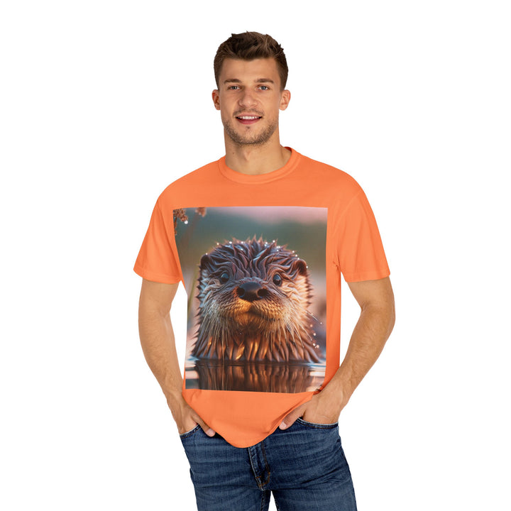 Whimsical Otter Unisex Garment-Dyed T-Shirt - Perfect for Nature Lovers