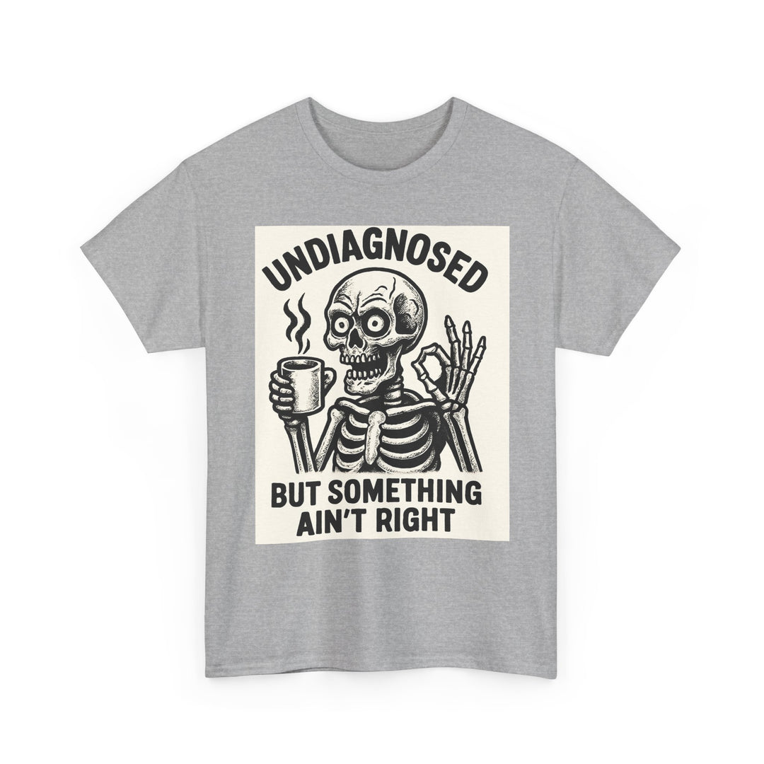 Unisex Heavy Cotton Tee with Skeleton Design - Perfect for Halloween, Gifting, Casual Wear, Party