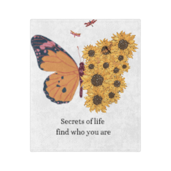 Inspirational Floral Butterfly Blanket - Velveteen Microfiber Soft Throw