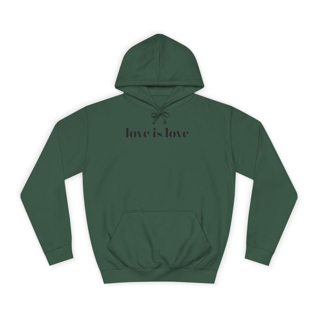 Unisex Love is Love Hoodie - Rainbow College Sweatshirt for Pride, LGBTQ+, Everyday Wear, Gift, Casual Style