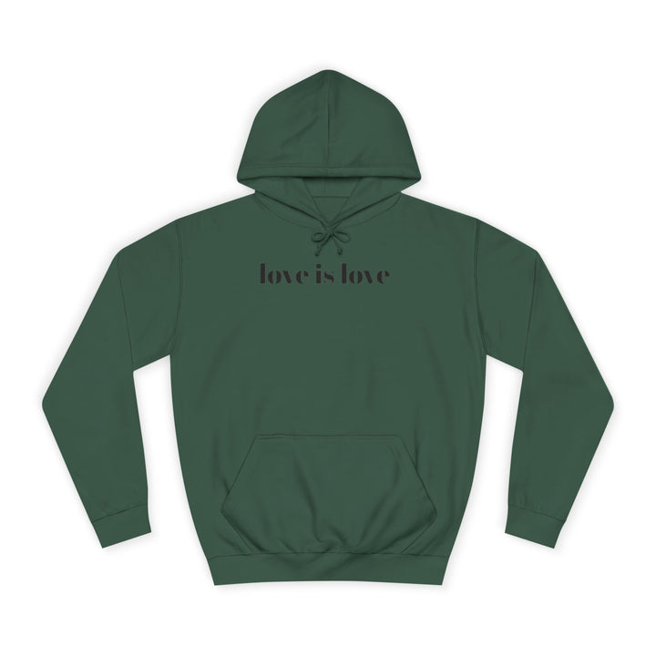 Unisex Love is Love Hoodie - Rainbow College Sweatshirt for Pride, LGBTQ+, Everyday Wear, Gift, Casual Style