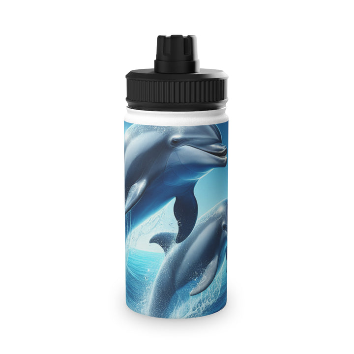 Dolphin Splash Stainless Steel Water Bottle, Perfect for Athletes, Ocean Lovers, Eco-Friendly Gift, Summer Adventure, Hydration on-the-go