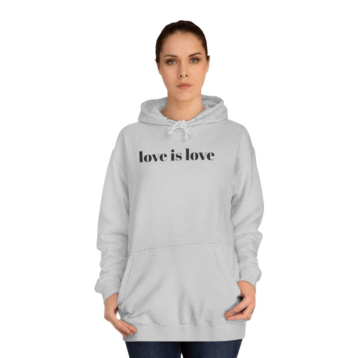 Unisex Love is Love Hoodie - Rainbow College Sweatshirt for Pride, LGBTQ+, Everyday Wear, Gift, Casual Style