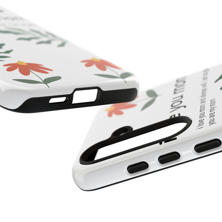 Floral Phone Case - "I Love You Mom" Design