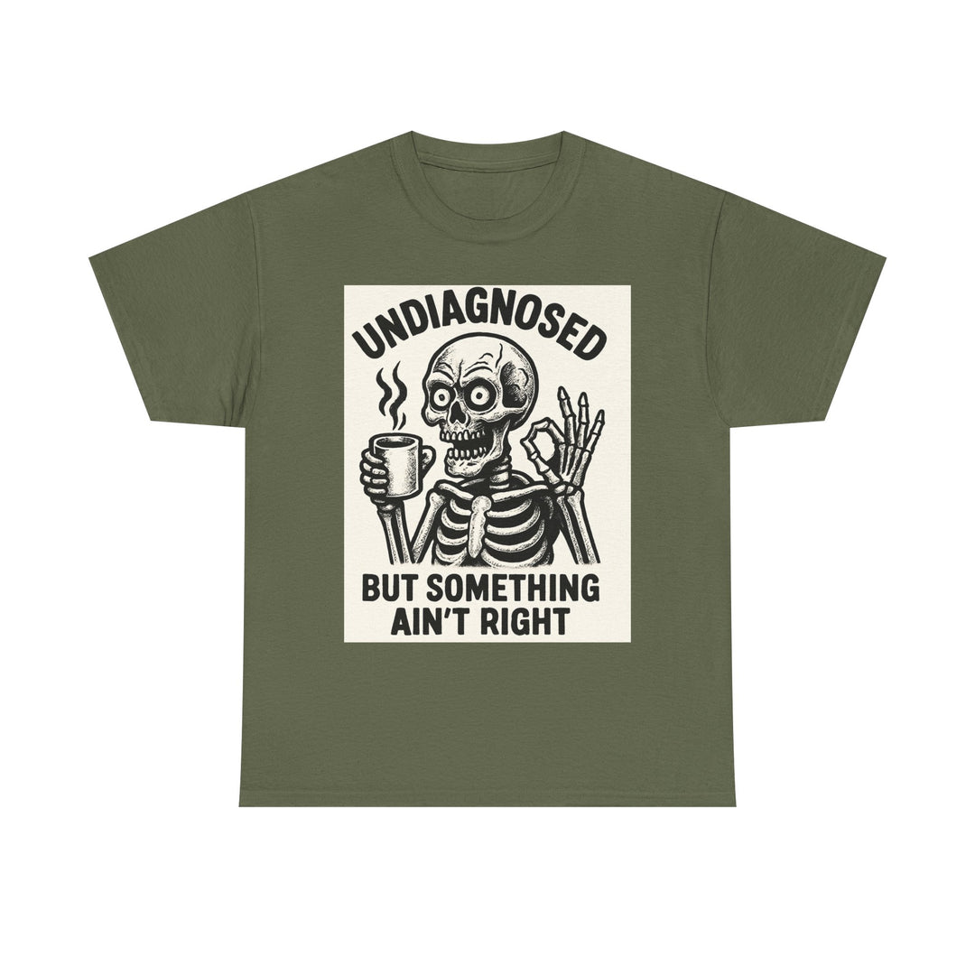 Unisex Heavy Cotton Tee with Skeleton Design - Perfect for Halloween, Gifting, Casual Wear, Party