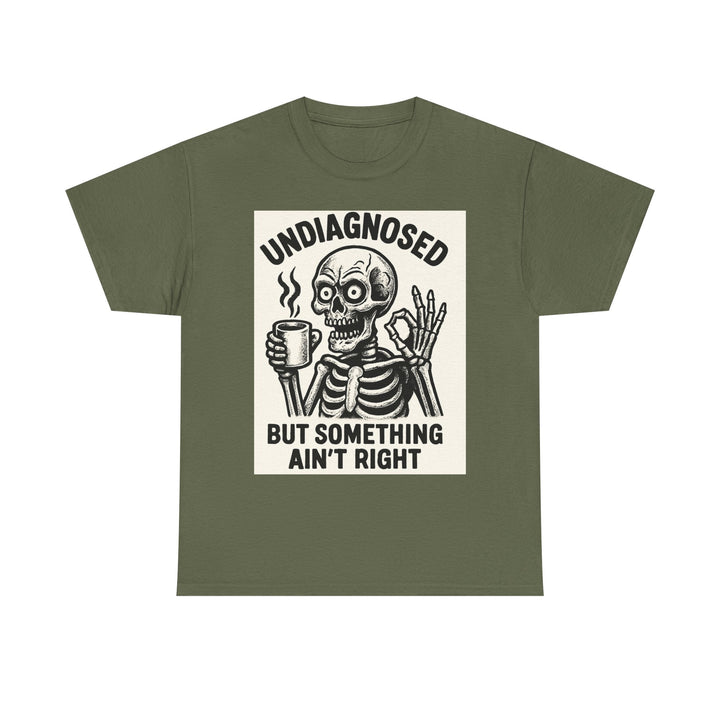 Unisex Heavy Cotton Tee with Skeleton Design - Perfect for Halloween, Gifting, Casual Wear, Party