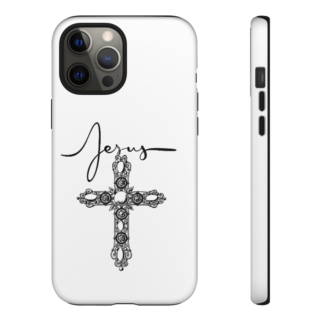 Stylish Tough Case with Jesus Design - Faith-Inspired Phone Cover, Christian Gift, Custom Phone Accessory, Unique Cell Phone Case