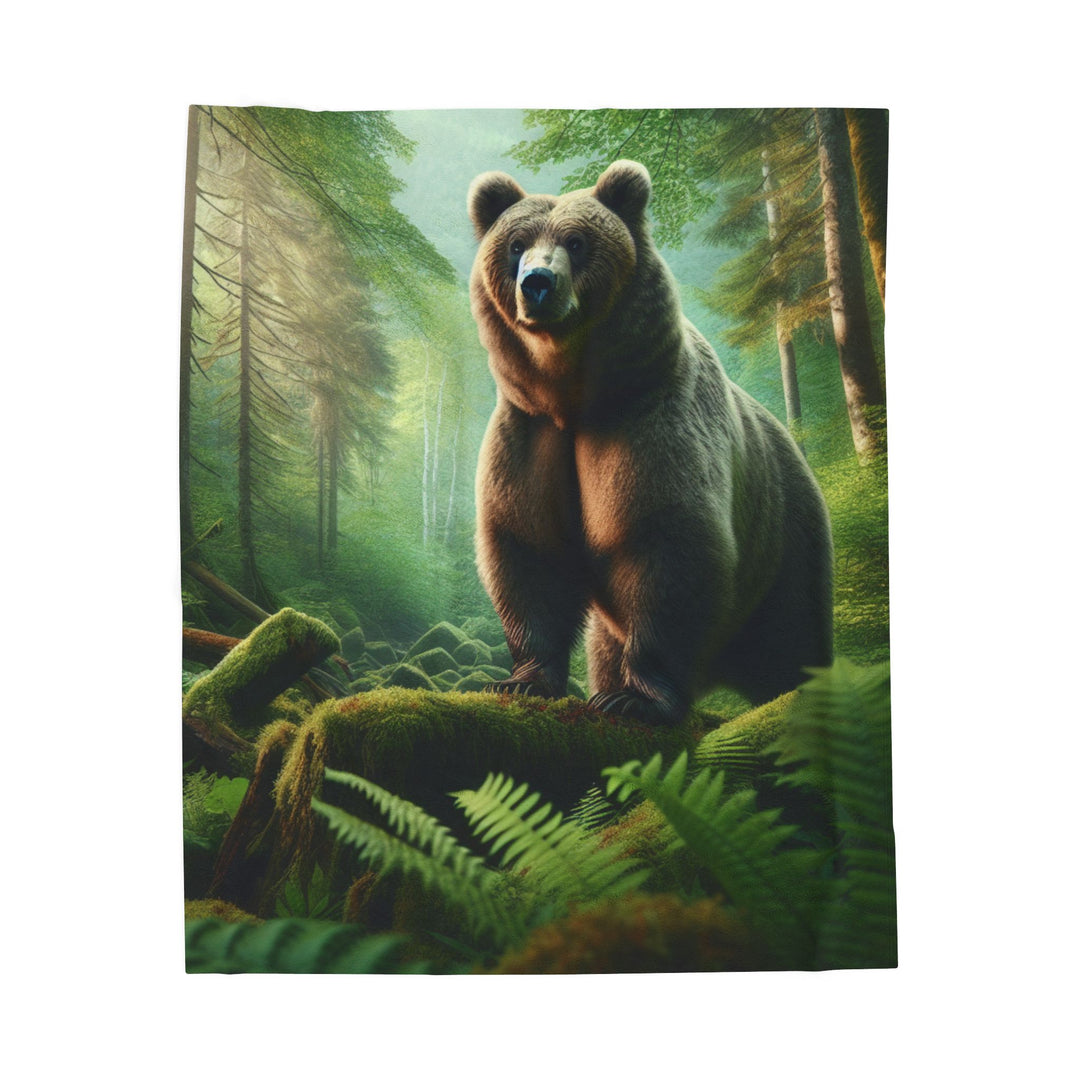 Cozy Bear Velveteen Plush Blanket - Perfect for Nature Lovers & Gifting