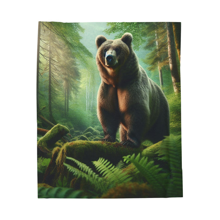 Cozy Bear Velveteen Plush Blanket - Perfect for Nature Lovers & Gifting