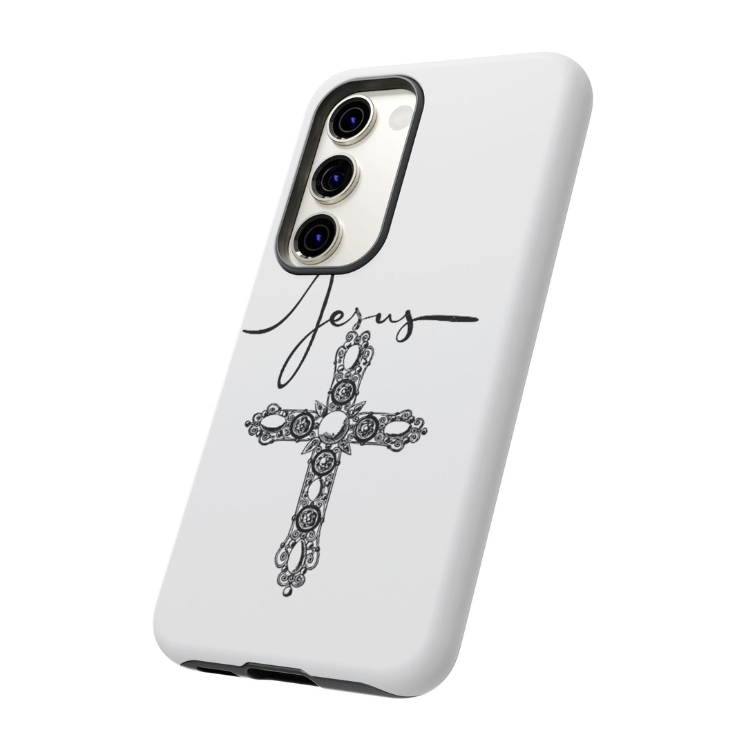 Stylish Tough Case with Jesus Design - Faith-Inspired Phone Cover, Christian Gift, Custom Phone Accessory, Unique Cell Phone Case