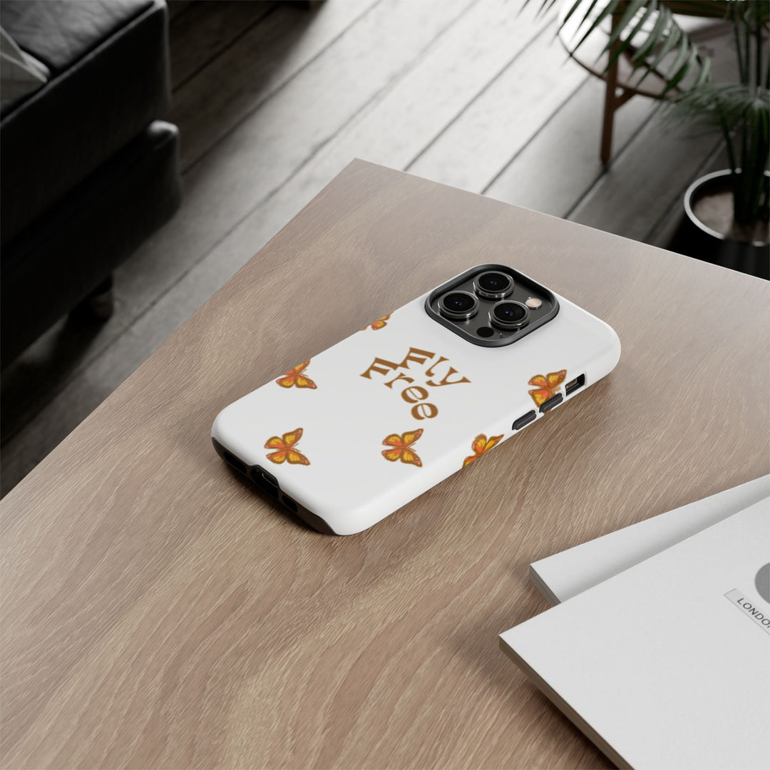 Stylish Phone Case | 'Fly Free' Butterfly Design | Unique Tough Cases