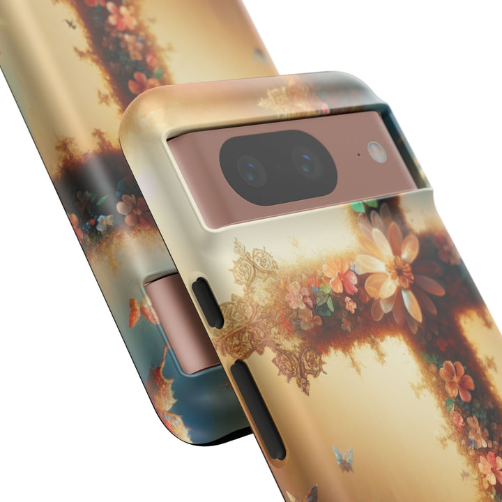 Floral Cross Phone Case, Tough Cases for Christians, Religious Gifts, Cute Floral Accessories, Chic Phone Cover, Spring Vibes