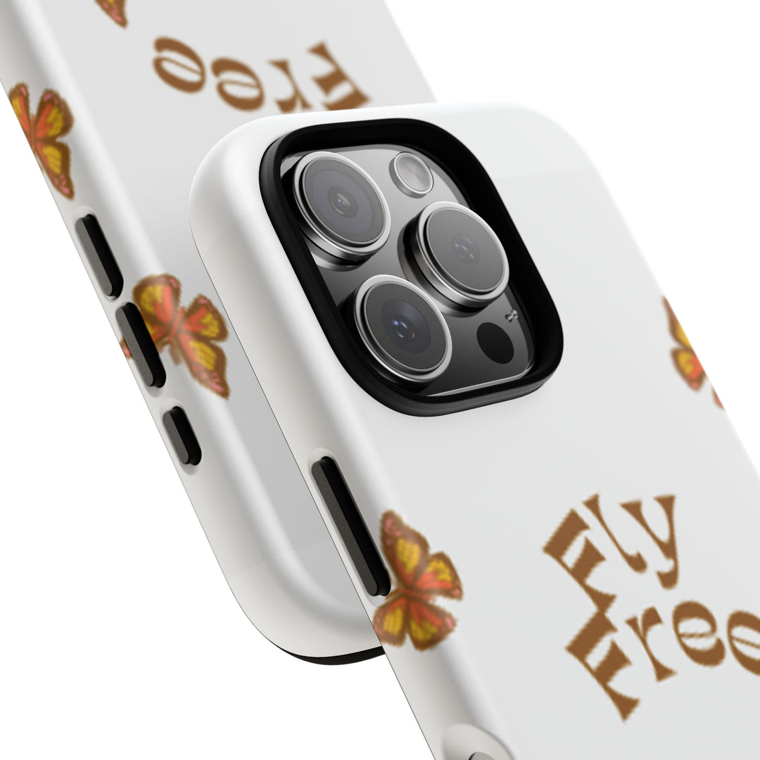 Stylish Phone Case | 'Fly Free' Butterfly Design | Unique Tough Cases