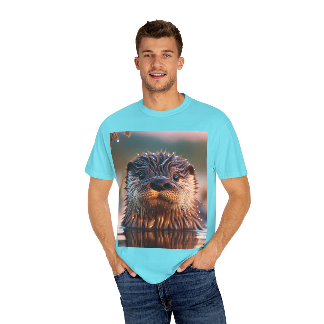 Whimsical Otter Unisex Garment-Dyed T-Shirt - Perfect for Nature Lovers