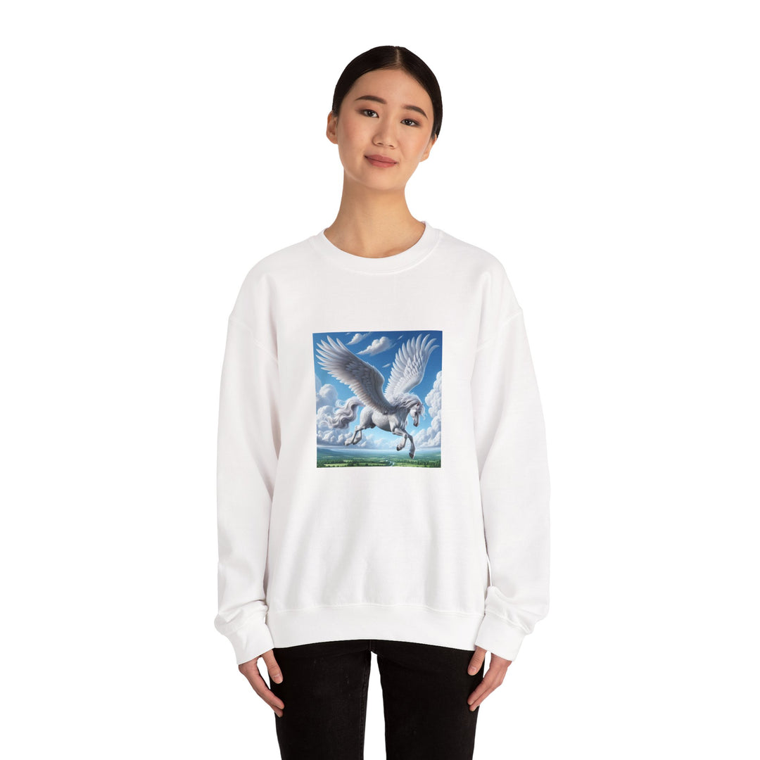 Majestic Pegasus Crewneck Sweatshirt – Cozy Fantasy Gift, Unicorn Lovers Apparel, Magical Sweatshirt, Dreamy Gifts, Casual Trendy Wear