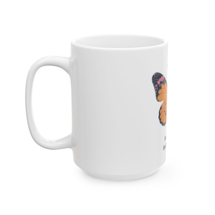 Butterfly & Sunflower Inspirational Ceramic Mug - Secrets of Life Design (11oz, 15oz)