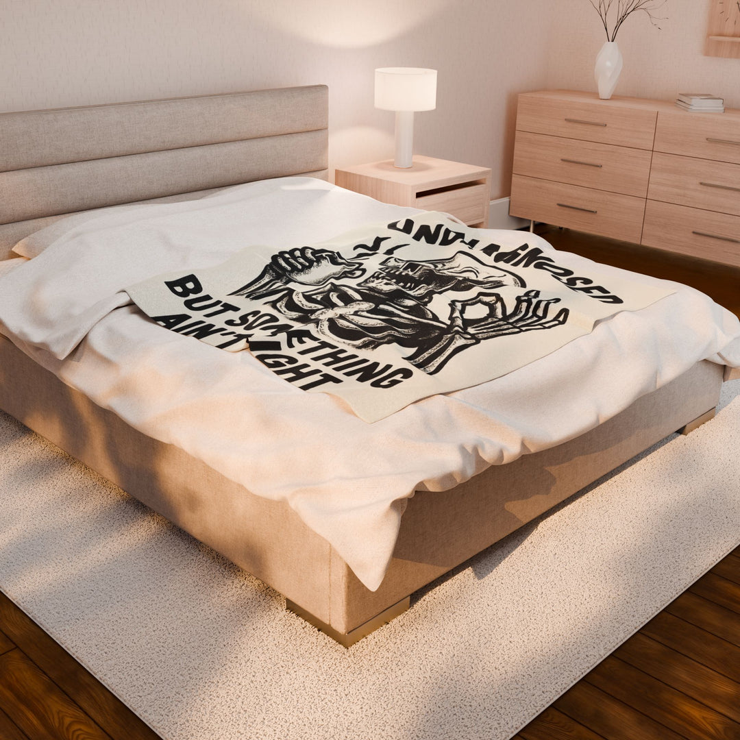 Undiagnosed Skeleton Plush Blanket, Cozy Throw for Home, Halloween Decor, Gift for Medical Professionals, Unique Home Accessory