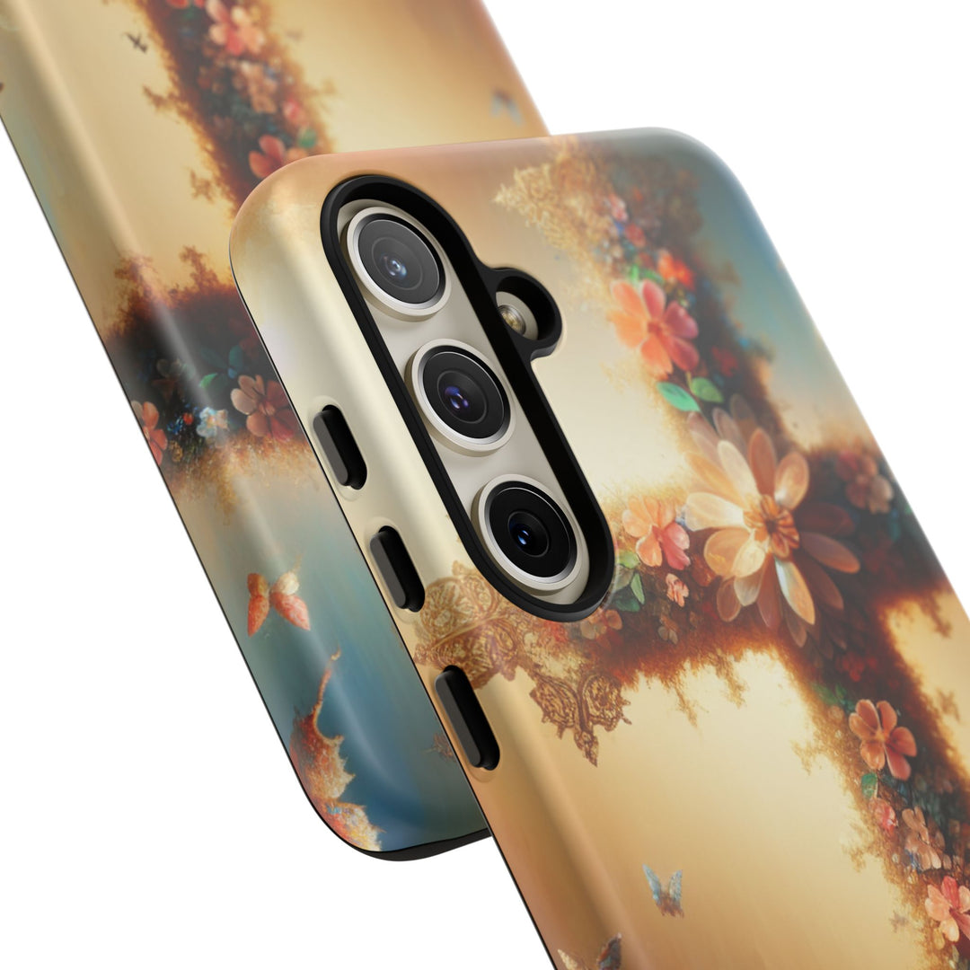 Floral Cross Phone Case, Tough Cases for Christians, Religious Gifts, Cute Floral Accessories, Chic Phone Cover, Spring Vibes