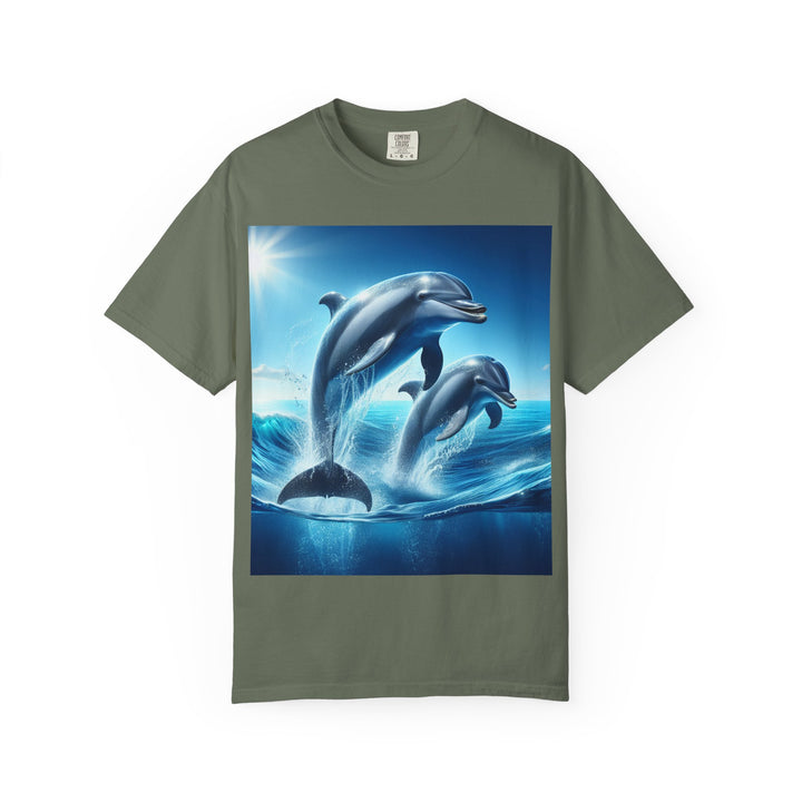 Ocean Jumping Dolphins T-Shirt - Unisex Garment-Dyed Tee