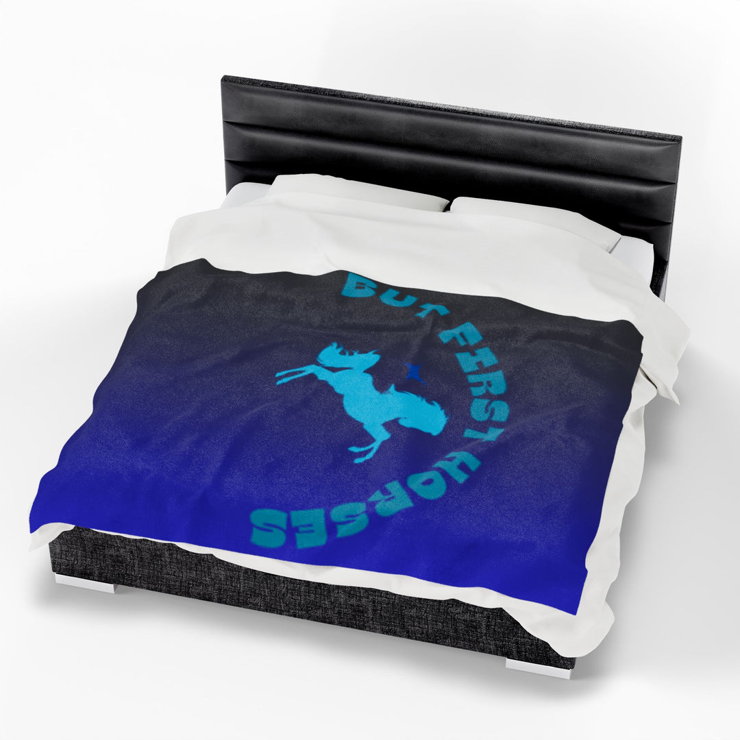 Velveteen Plush Blanket for horse lovers