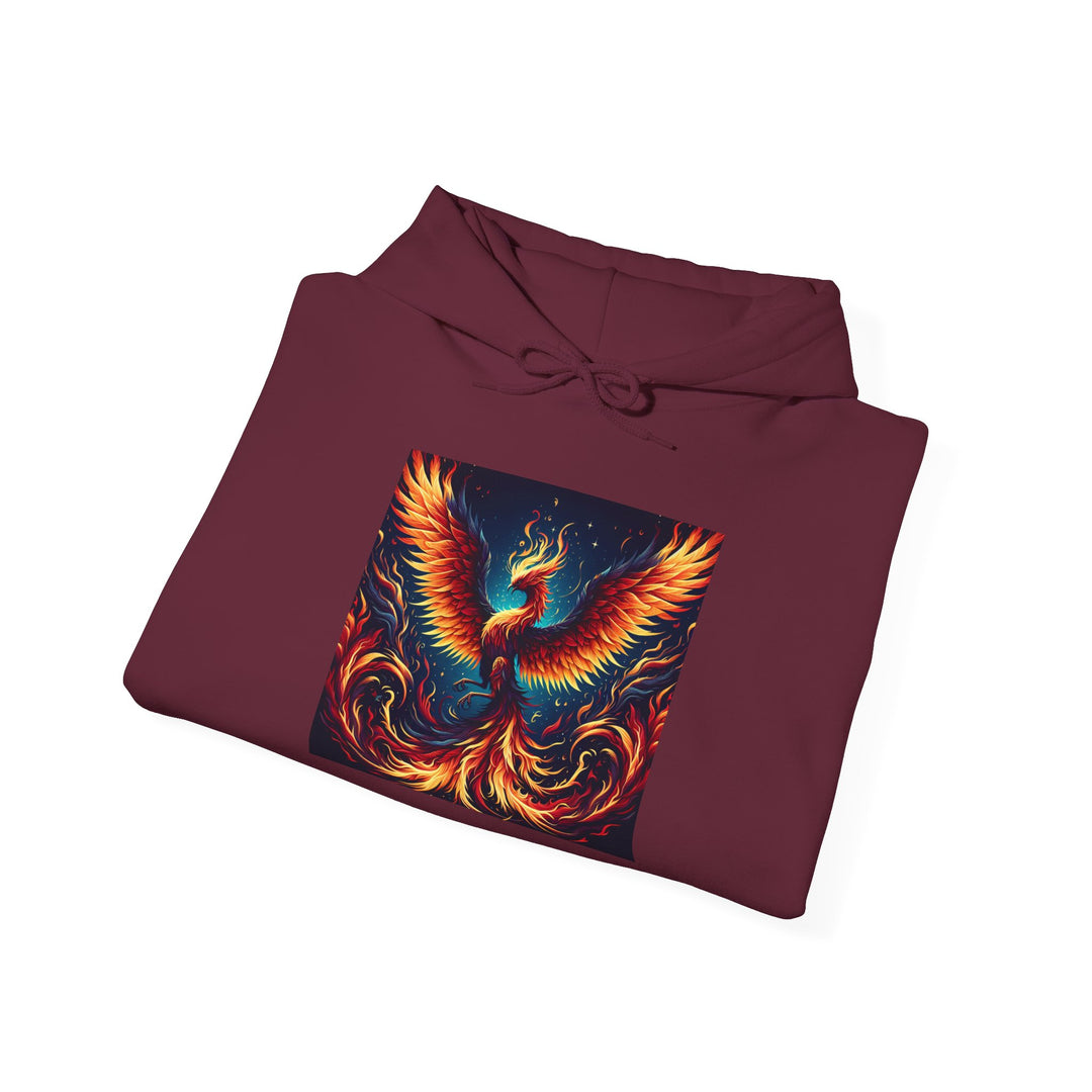 Vibrant Phoenix Graphic Hoodie, Cozy Spiritual Sweatshirt, Unisex Casual Apparel, Perfect Gift for All Occasions, Warm Layering Piece