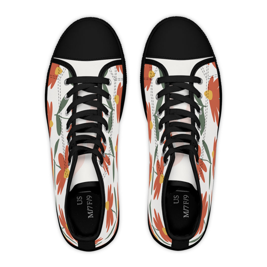 Floral Women's High Top Sneakers - Stylish & Comfortable