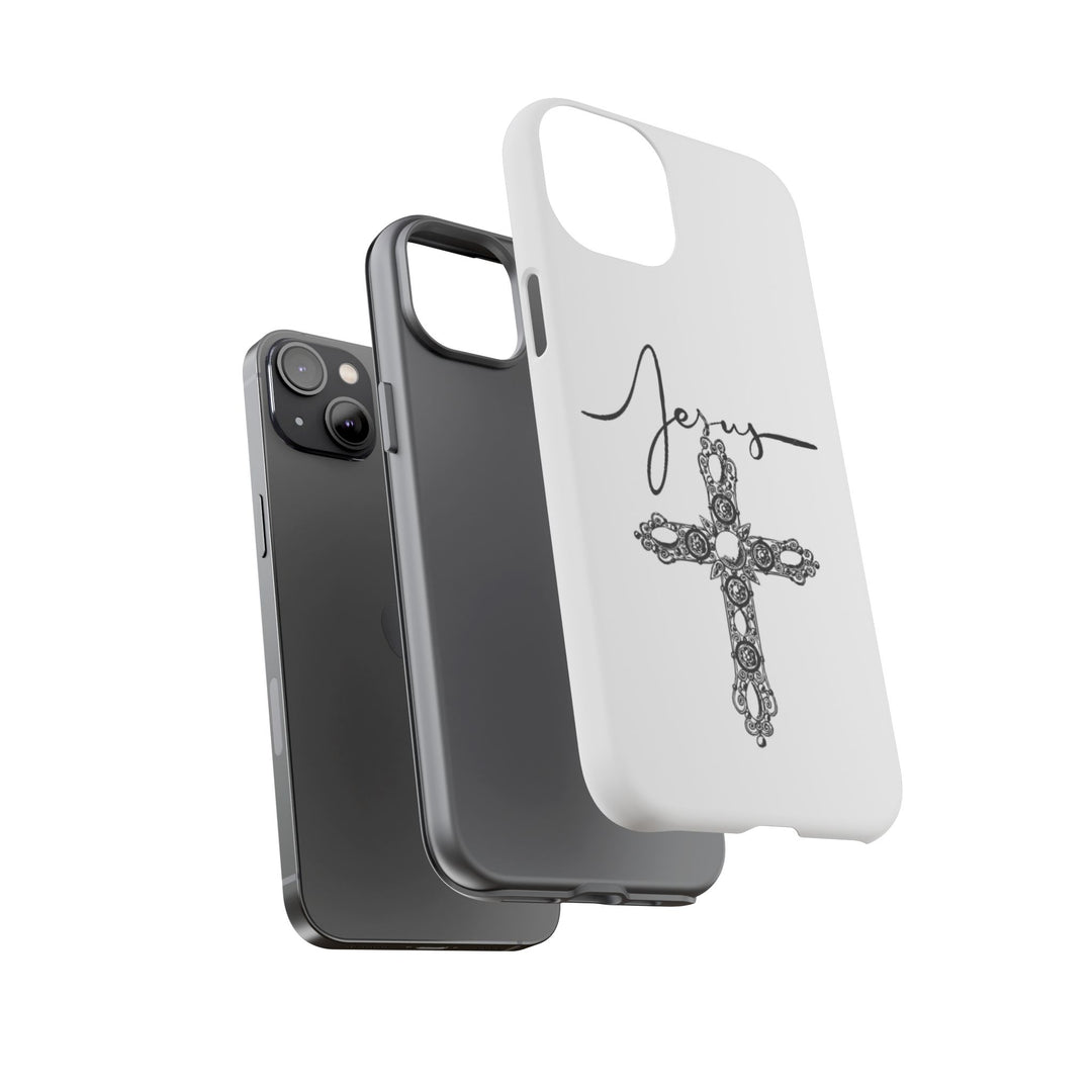 Stylish Tough Case with Jesus Design - Faith-Inspired Phone Cover, Christian Gift, Custom Phone Accessory, Unique Cell Phone Case