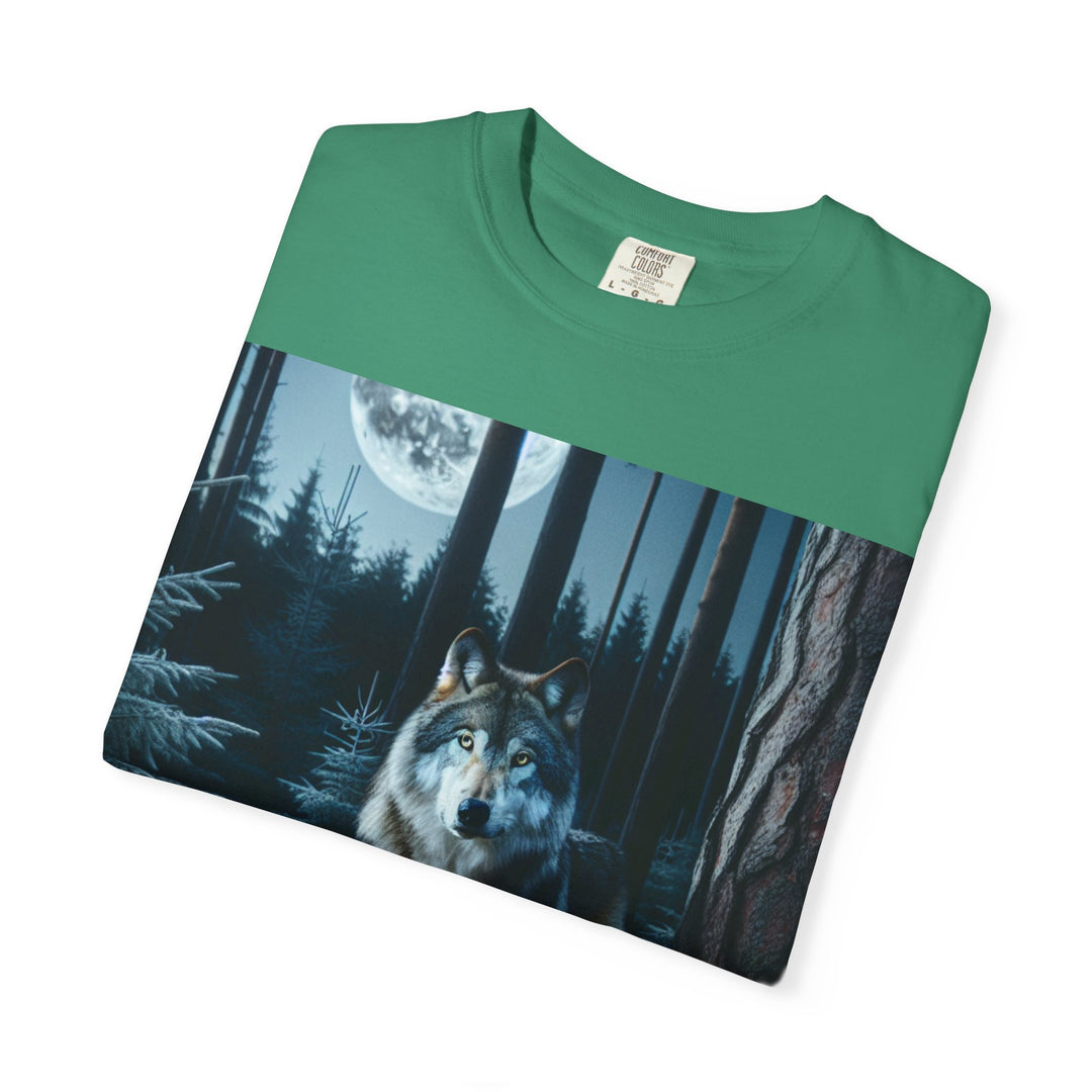 Moonlit Wolf Unisex Garment-Dyed T-shirt
