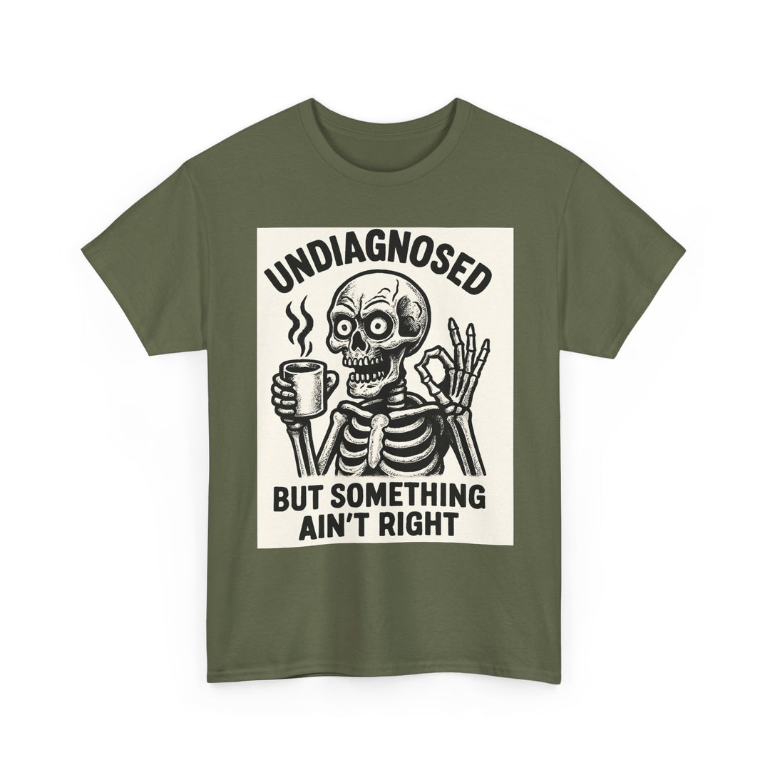 Unisex Heavy Cotton Tee with Skeleton Design - Perfect for Halloween, Gifting, Casual Wear, Party