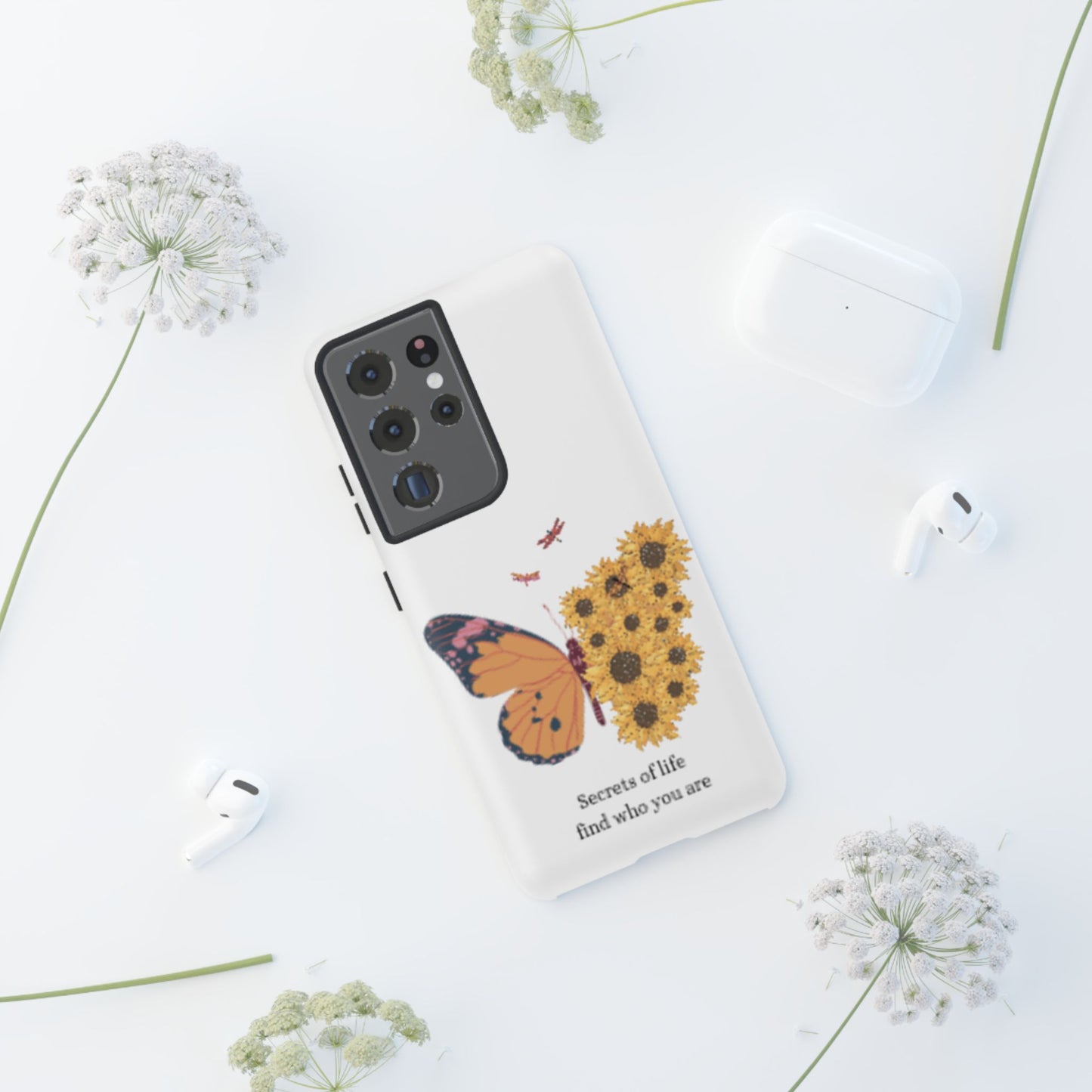 Butterfly & Sunflower Phone Case - "Secrets of Life" Design