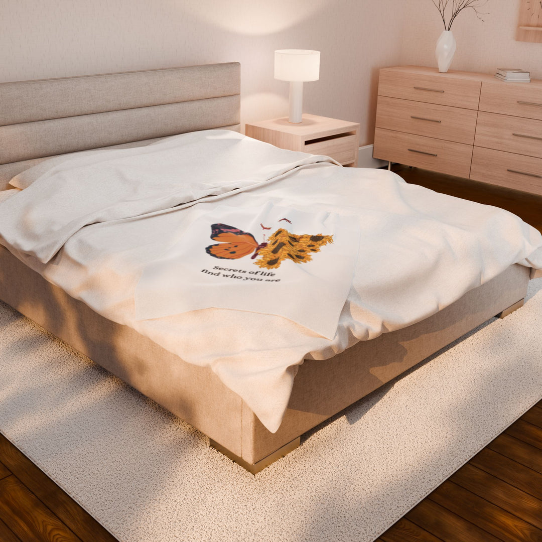 Inspiring Velveteen Plush Blanket - "Secrets of Life Find Who You Are"