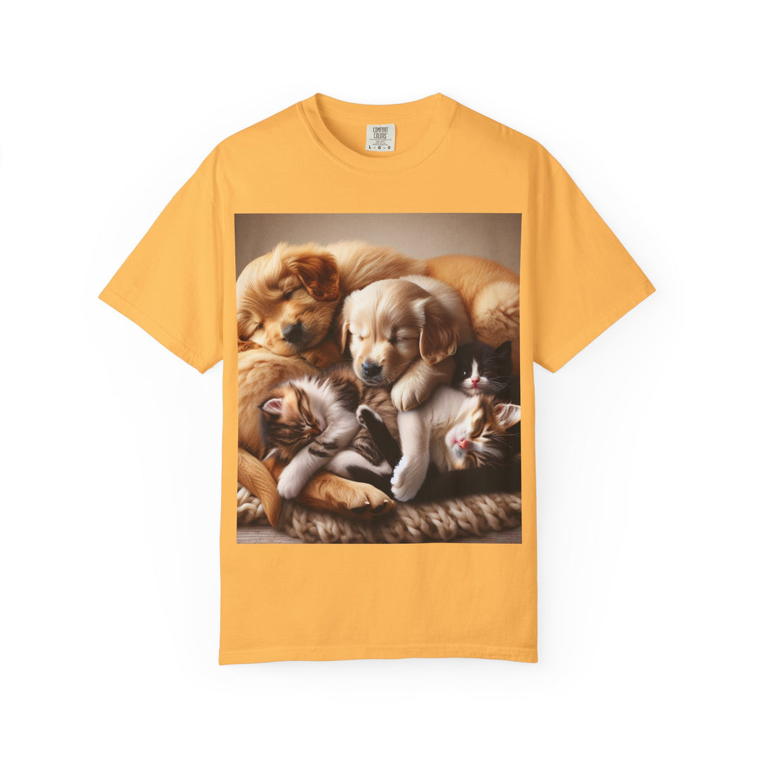 Cute Pets Snuggle Unisex Garment-Dyed T-shirt
