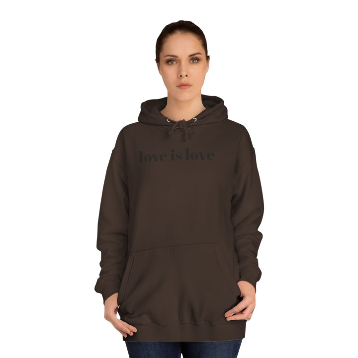 Unisex Love is Love Hoodie - Rainbow College Sweatshirt for Pride, LGBTQ+, Everyday Wear, Gift, Casual Style