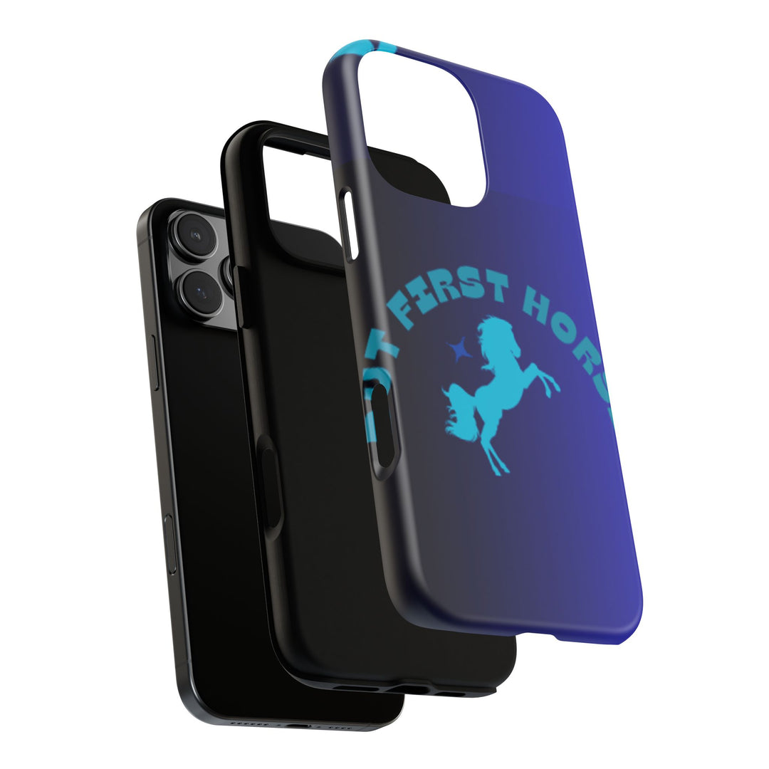 But First Horses Phone Case – Durable Tough Case for Horse Lovers