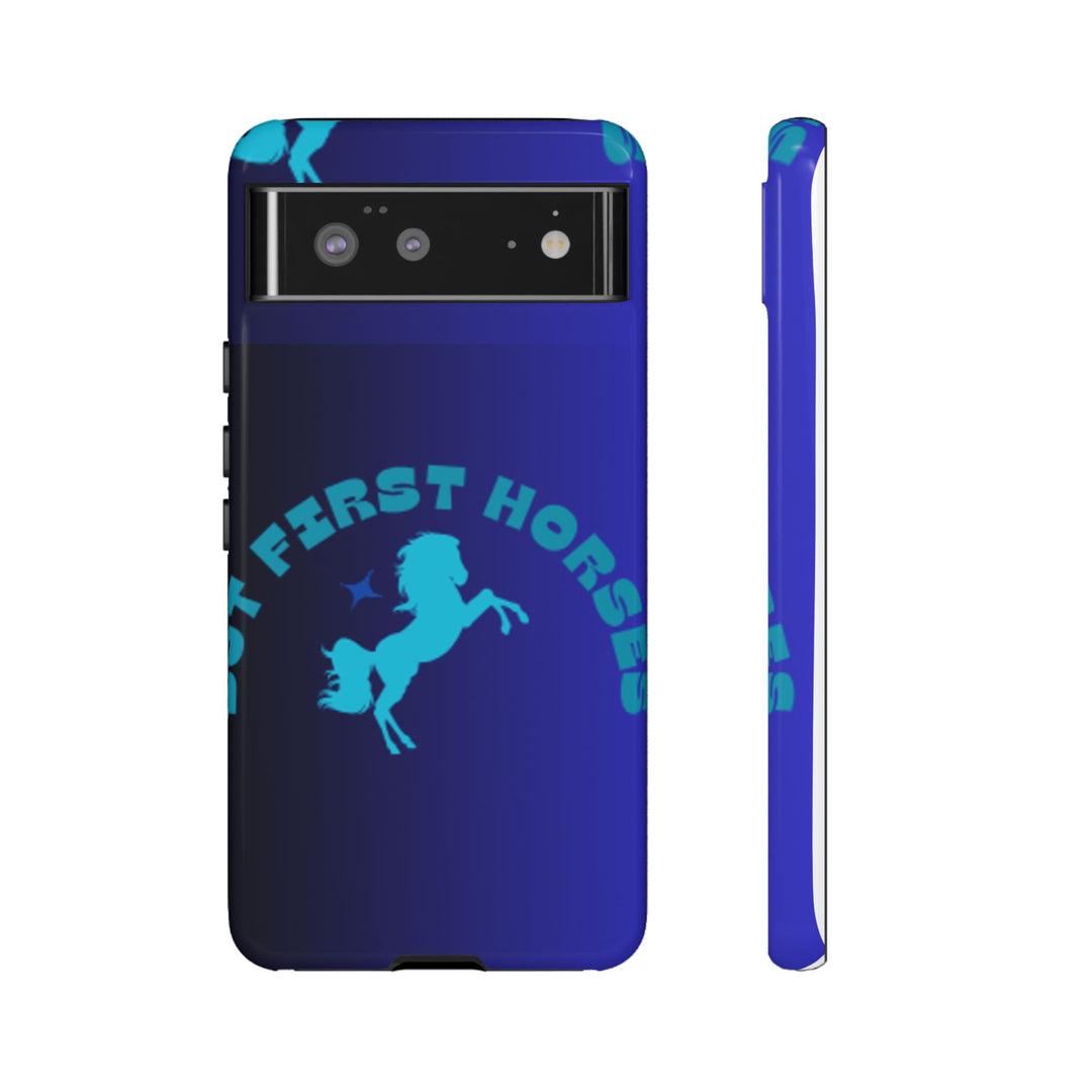 But First Horses Phone Case – Durable Tough Case for Horse Lovers
