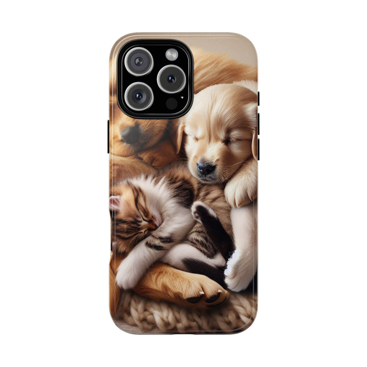 Cute Pets Phone Case - Adorable Puppy and Kitten Design, Animal Lover Gift