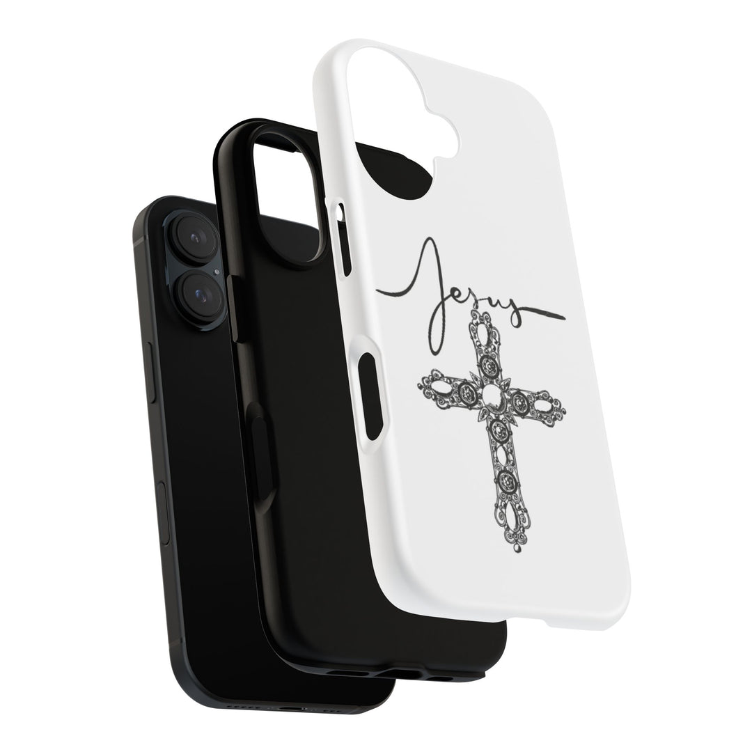 Stylish Tough Case with Jesus Design - Faith-Inspired Phone Cover, Christian Gift, Custom Phone Accessory, Unique Cell Phone Case